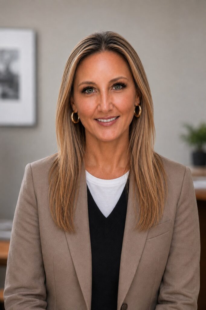 Jolene Maloney wearing a beige blazer and black top in a formal portrait