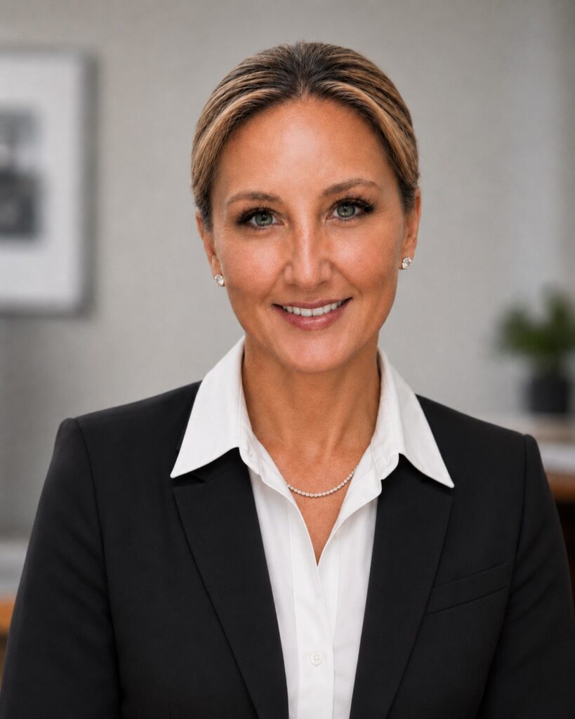 Jolene Maloney wearing a black blazer and white shirt in a professional portrait